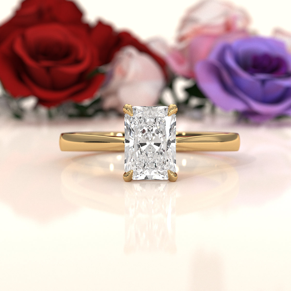 3g Lab Grown Diamond Tapper Solitaire IGI Certified Engagement Ring Setting 2mm 1.00 Ctw.